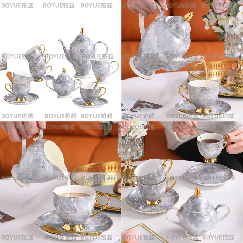 Luxury Gift Set - طقم فناجين قهوة وصحون من البورسلين