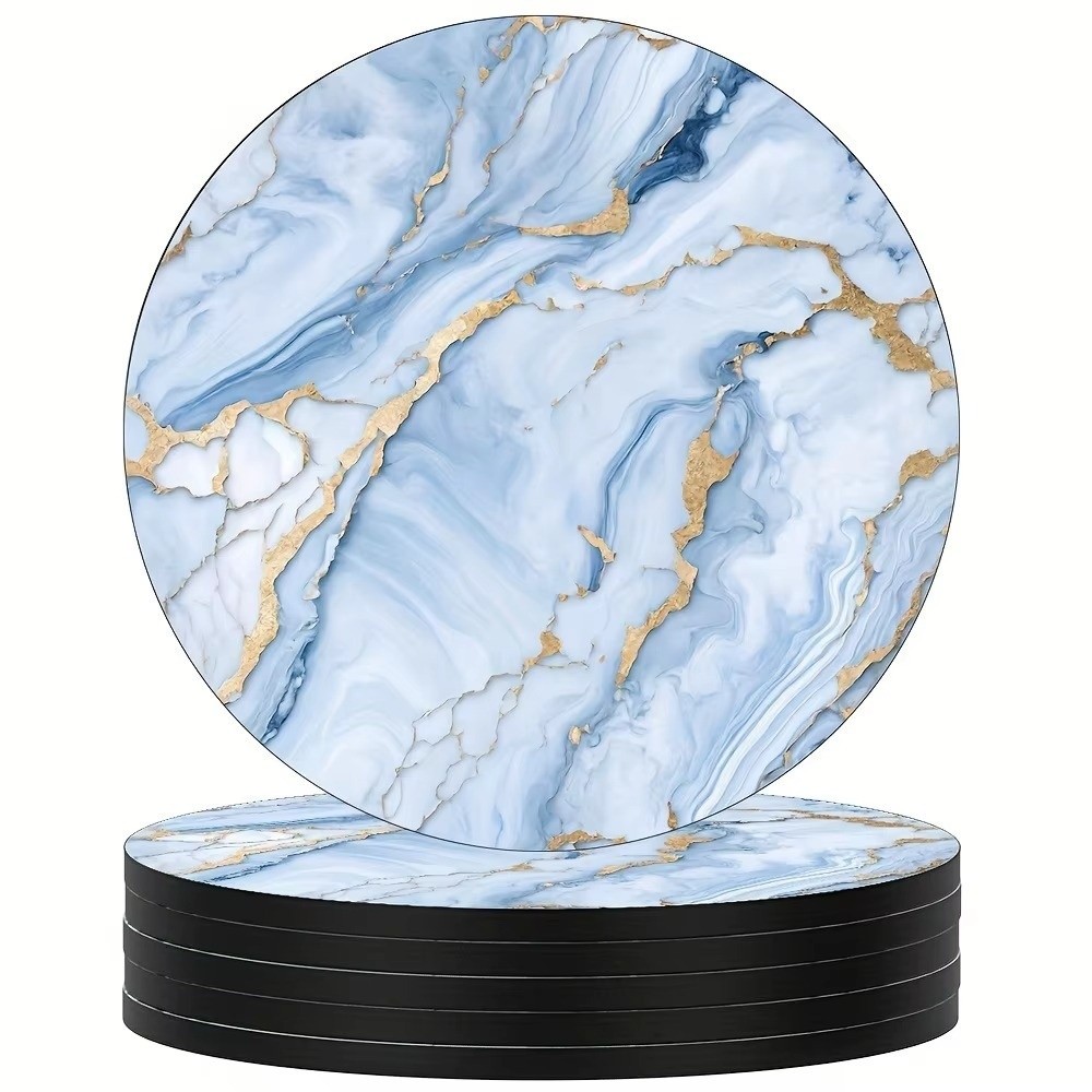 Marble Coaster Set - مجموعة من 6 قطع من حاملات
