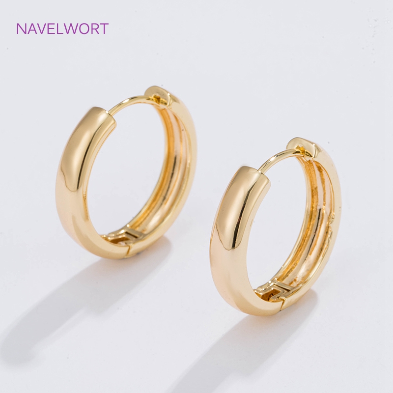 Gold Plated Jewelry - 6 أحجام من الأقراط الدائرية المطلية
