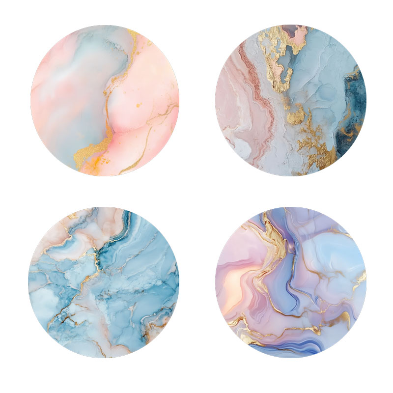 Marble Coaster Set - 4 قطع من حاملات الأكواب المطبوعة