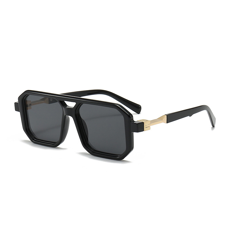 Sunglasses Uv400 - نظارات شمسية سوداء بتصميم عتيق، للجنسين،