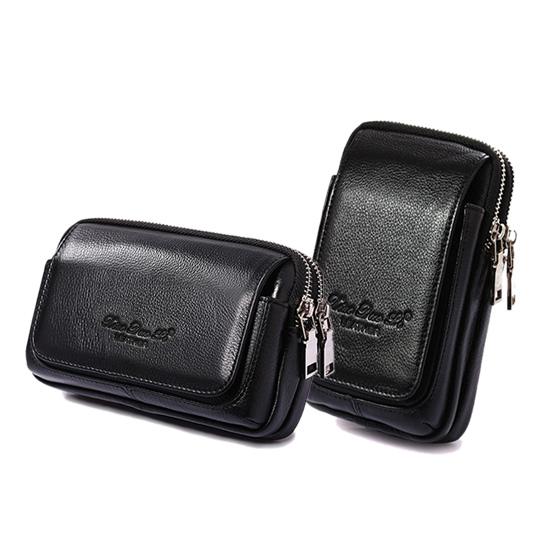 Leather Wallet Men - الرجال جلد طبيعي الخصر حزمة مراوح