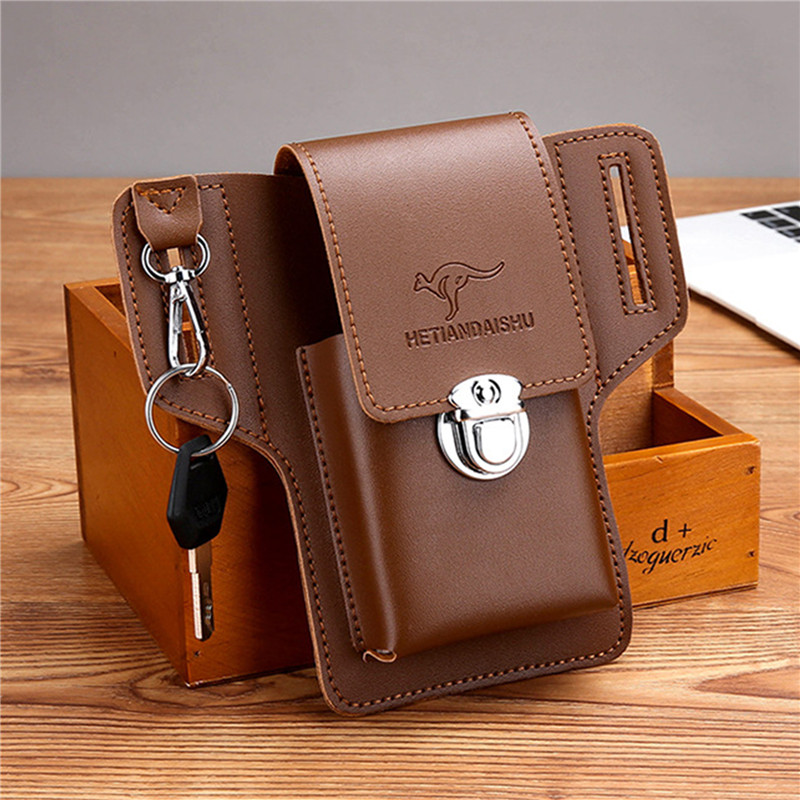 Leather Wallet Men - حقيبة بحزام الهاتف للرجال حقائب الهاتف