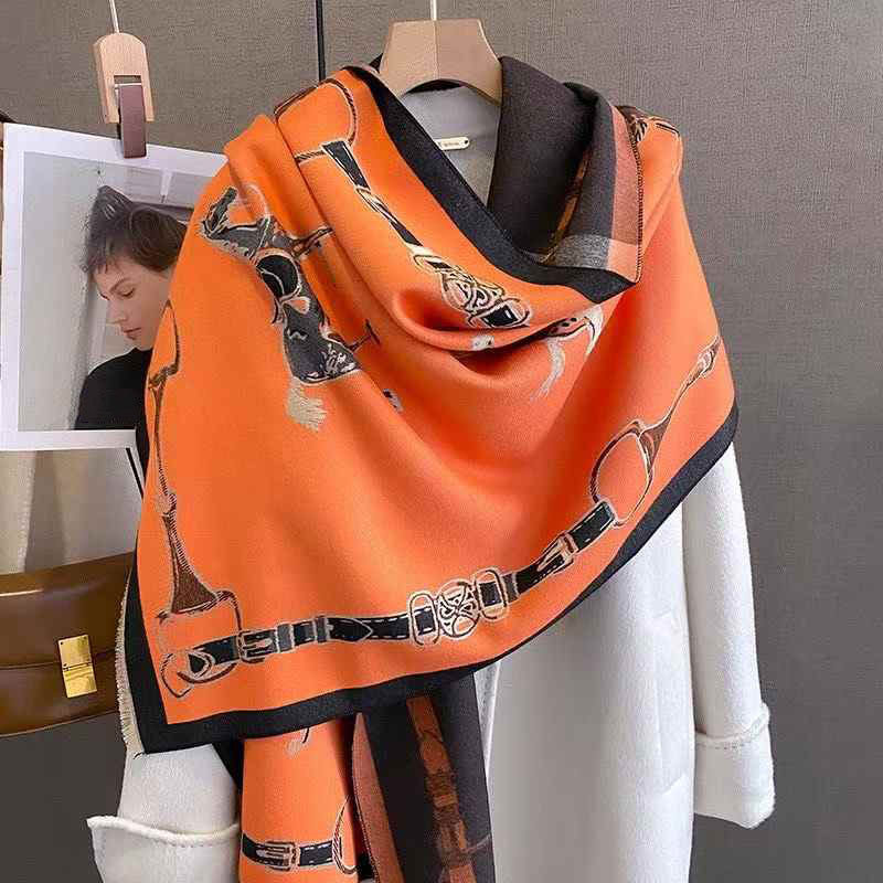 Cashmere Scarf - الرجعية رايدر الحصان تقليد الكشمير وشاح