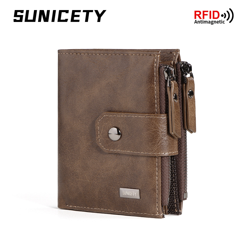 Leather Wallet Men - مكافحة سرقة عبر الحدود الأعمال الجلود