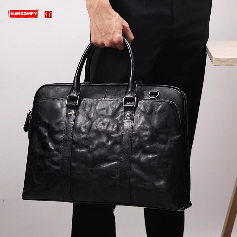 2025 جديد حقائب يد جلدية أصلية - مراجعة Leather Briefcase وسعره