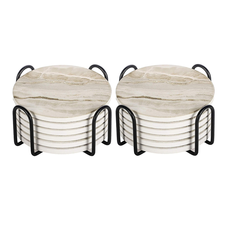 AT05-قواعد أكواب ماصة على شكل  - مراجعة Marble Coaster Set وسعره