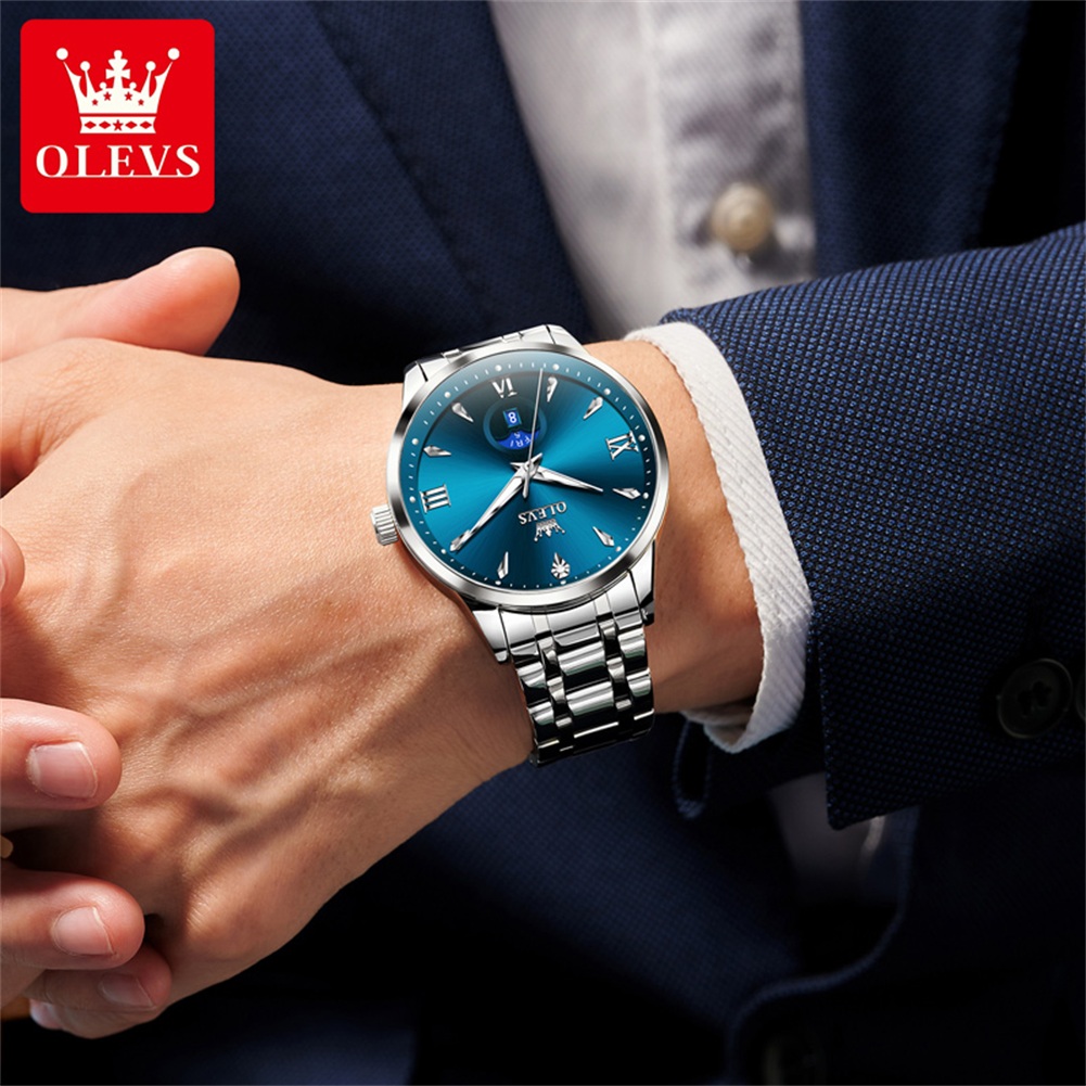ساعات OLEVS Moon Phase للرجال  - مراجعة Luxury Watch Men وسعره