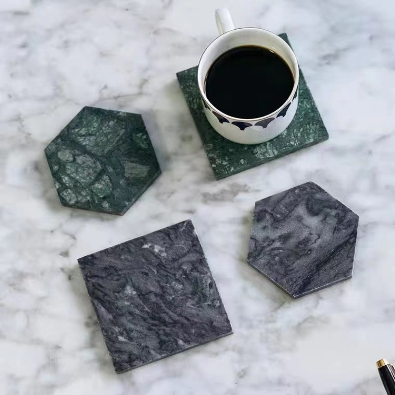 واقيات رخامية مستديرة مضادة لل - مراجعة Marble Coaster Set وسعره