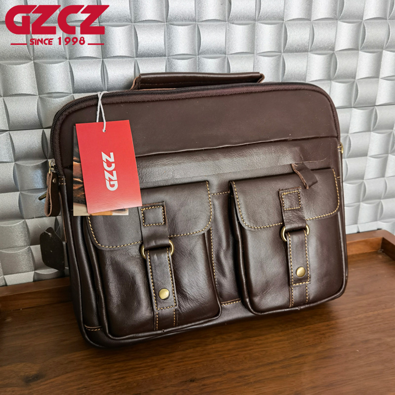 حقيبة يد رجالية GZCZ للعمل وال - مراجعة Leather Briefcase وسعره