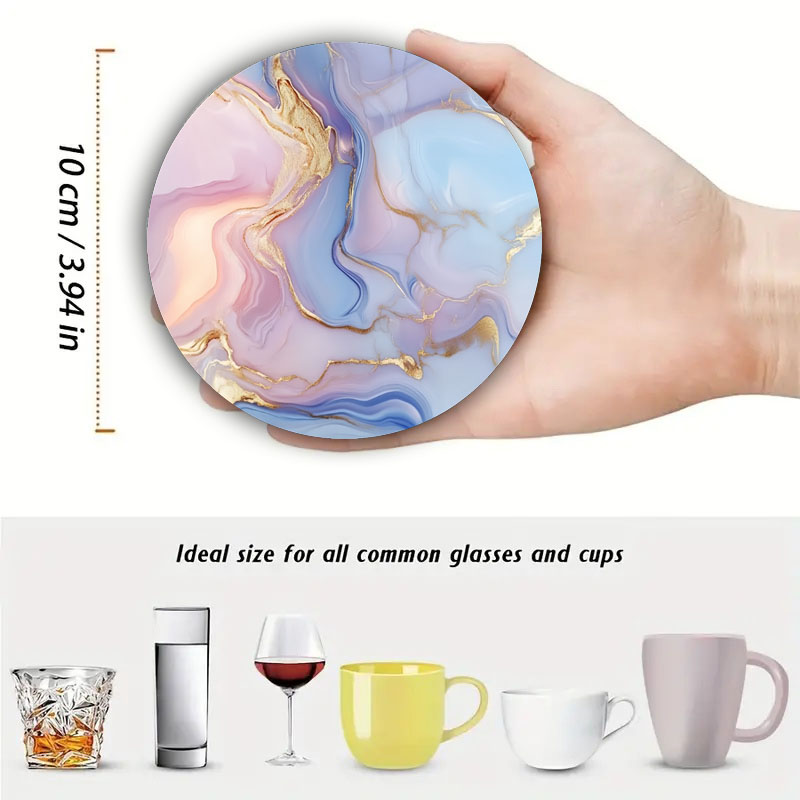 4 قطع من حاملات الأكواب المطبو - مراجعة Marble Coaster Set وسعره