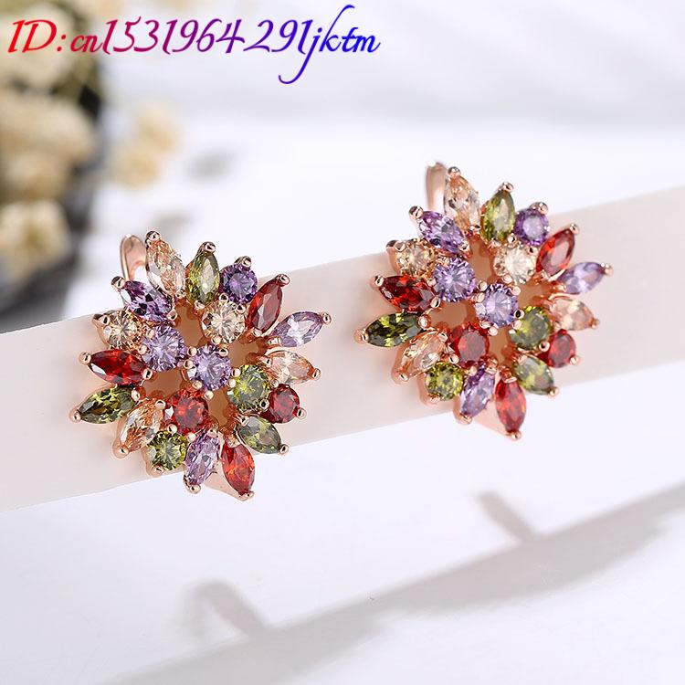 أقراط من الكريستال الطبيعي للن - مراجعة Gold Plated Jewelry وسعره