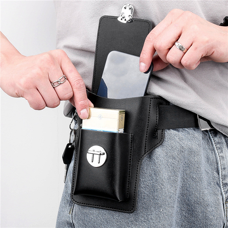 حافظة هاتف للرجال مع حلقة للحز - مراجعة Leather Wallet Men وسعره