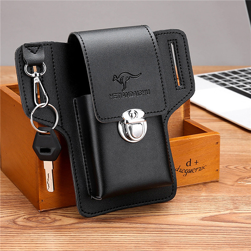 حافظة هاتف للرجال مع حلقة للحز - مراجعة Leather Wallet Men وسعره