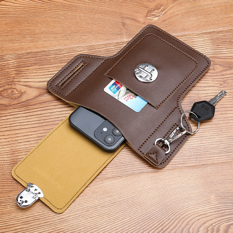 حافظة هاتف للرجال مع حلقة للحز - مراجعة Leather Wallet Men وسعره