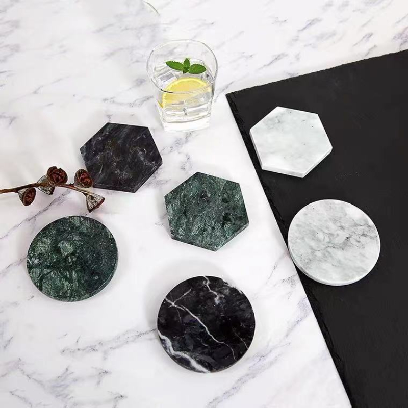 قواعد أكواب من الرخام الطبيعي، - مراجعة Marble Coaster Set وسعره