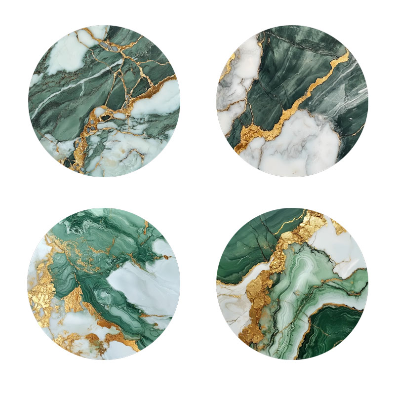 4 قطع من حاملات الأكواب المطبو - مراجعة Marble Coaster Set وسعره