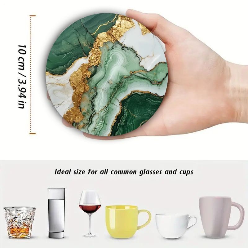 4 قطع من حاملات الأكواب المطبو - مراجعة Marble Coaster Set وسعره