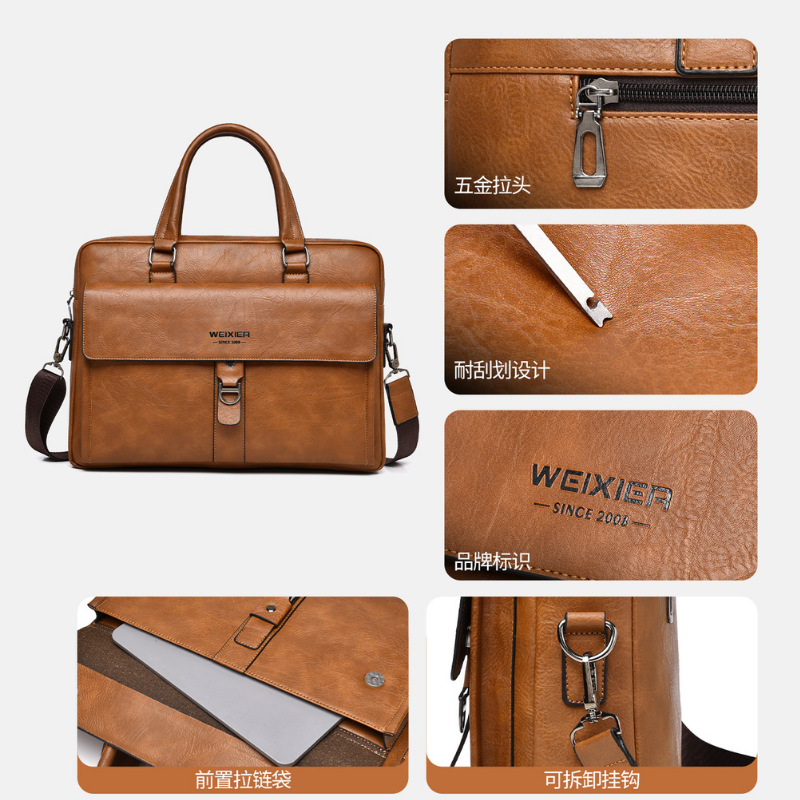 حقيبة رجالية كلاسيكية من الجلد - مراجعة Leather Briefcase وسعره