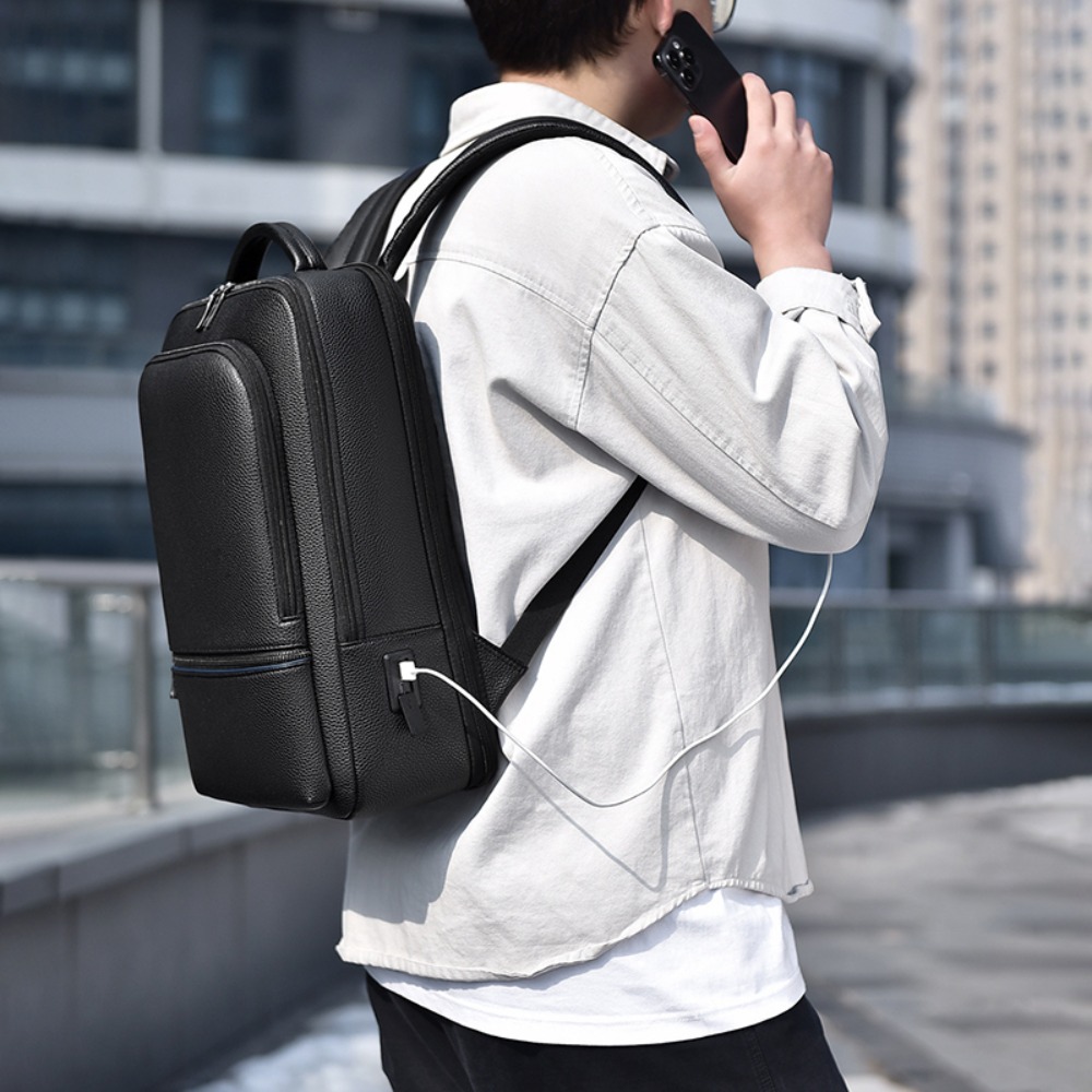 حقيبة ظهر رجالية من جلد البولي - مراجعة Leather Briefcase وسعره