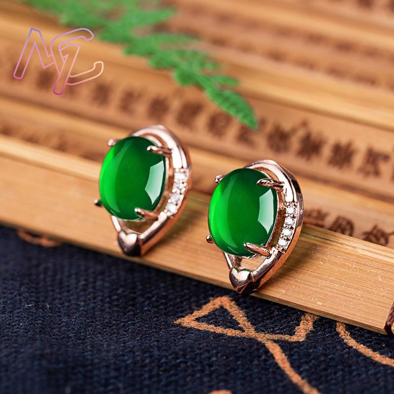 أقراط زهرة اليشم الطبيعي ، حجر - مراجعة Gold Plated Jewelry وسعره