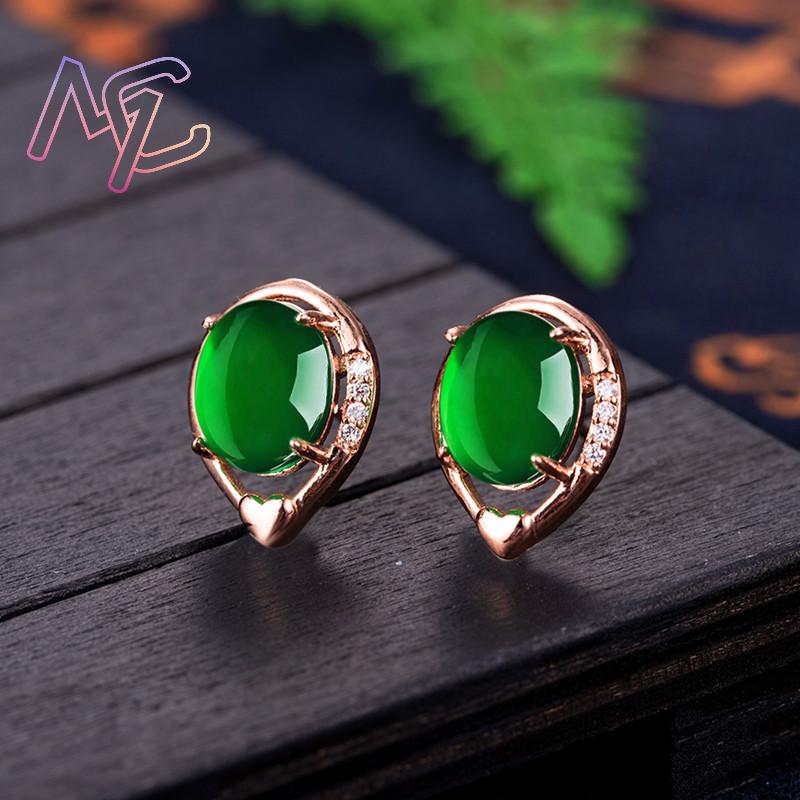 أقراط زهرة اليشم الطبيعي ، حجر - مراجعة Gold Plated Jewelry وسعره