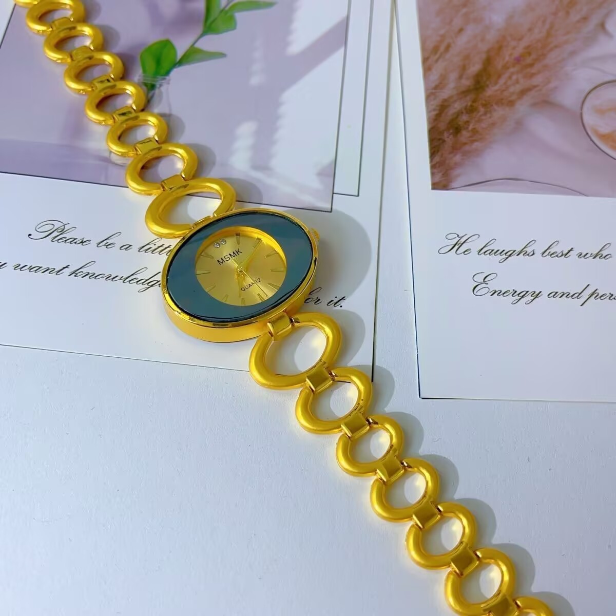 ساعة أمريكية جديدة مطلية بالذه - مراجعة Gold Plated Jewelry وسعره